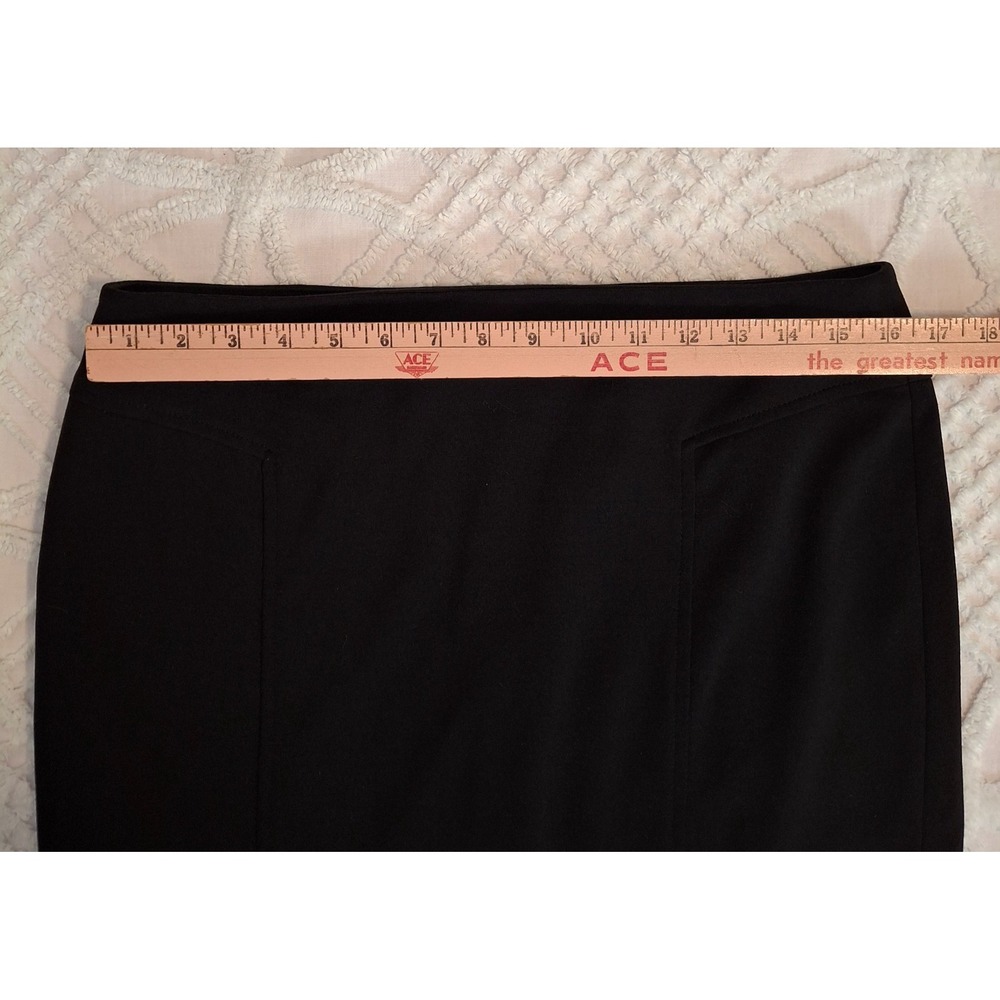 Ann Taylor Loft Womens 10 Pencil Skirt Black Stretch Career Business Back Vent - Picture 3 of 7
